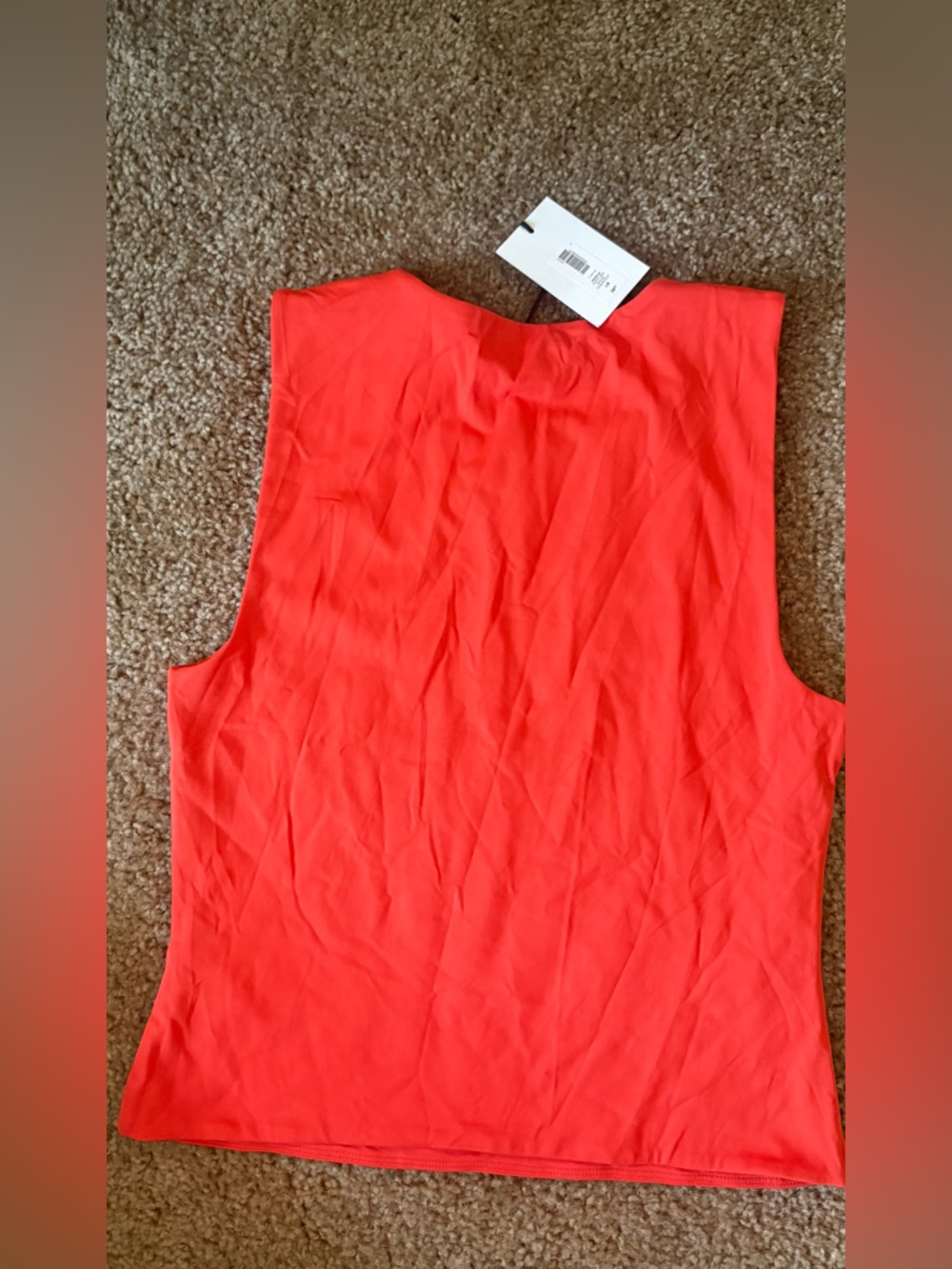 NWT Aritzia Coral /Red Sleeveless Crewneck Tank Top - Picture 2 of 6